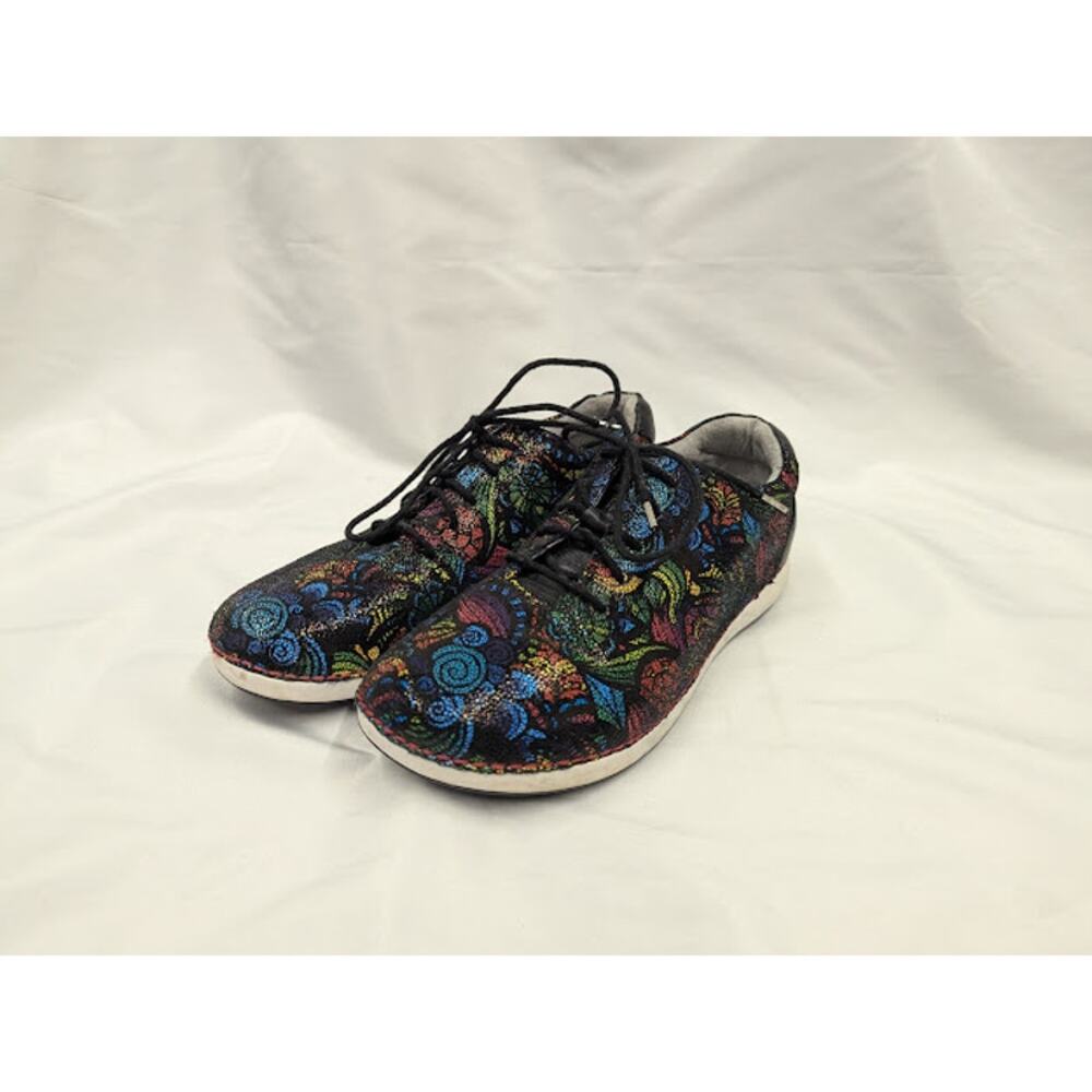 Alegria Essence Shoes Sz 40/ US 9 Leather Stained Glass Bright Floral Lace Up